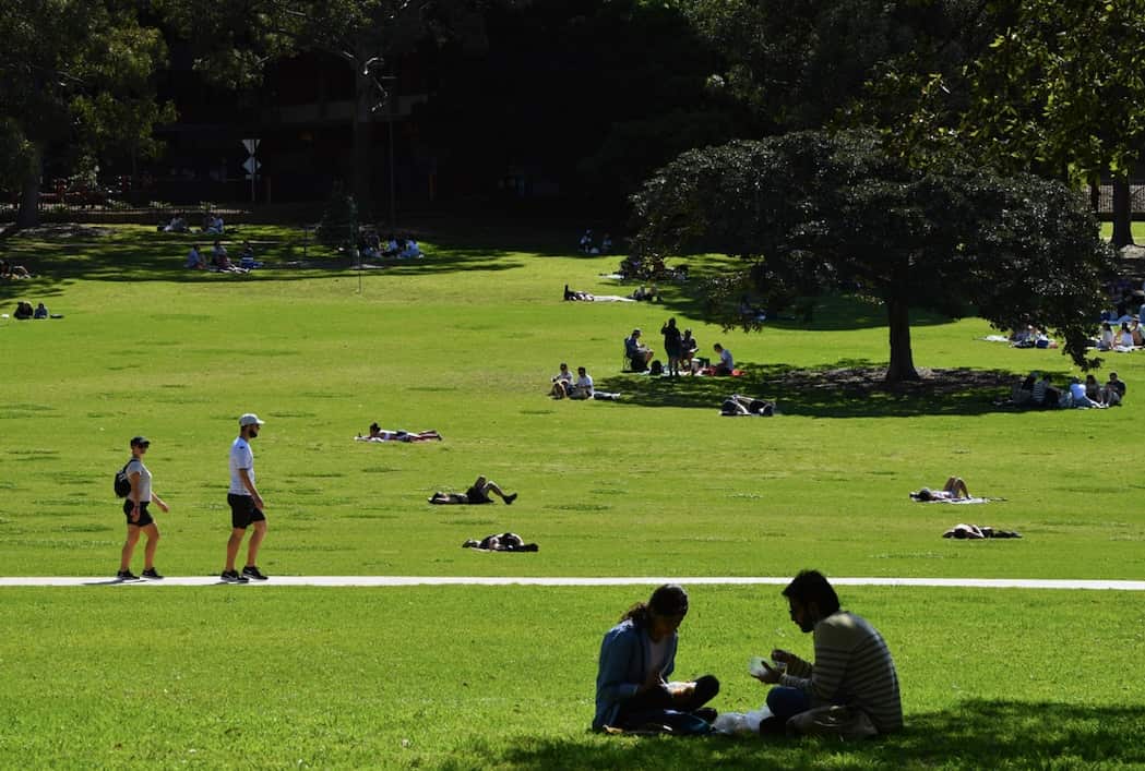 Sydney residents abide by COVID-19 social distancing requirements.