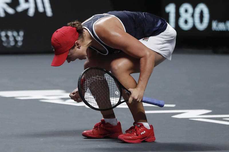 Ashleigh Barty after winning the WTA Finals tennis tournament