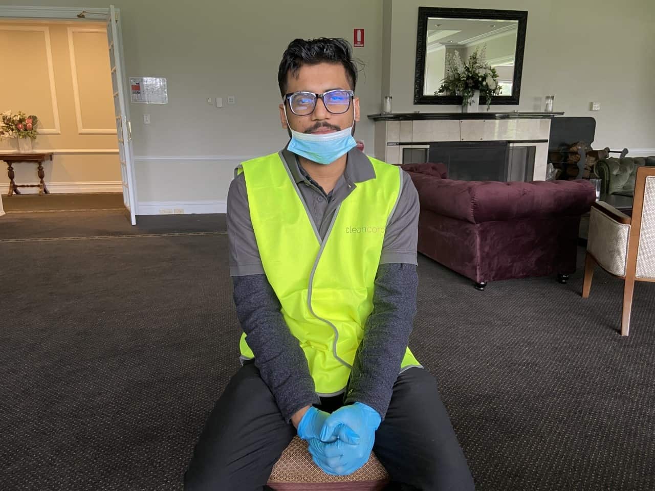 Nepalese student Saurav has been cleaning in Sydney for two years.