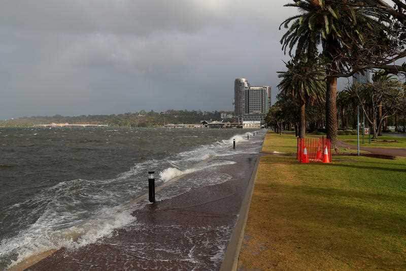The Swan River foreshore on Riverside Drive in Perth's CBD