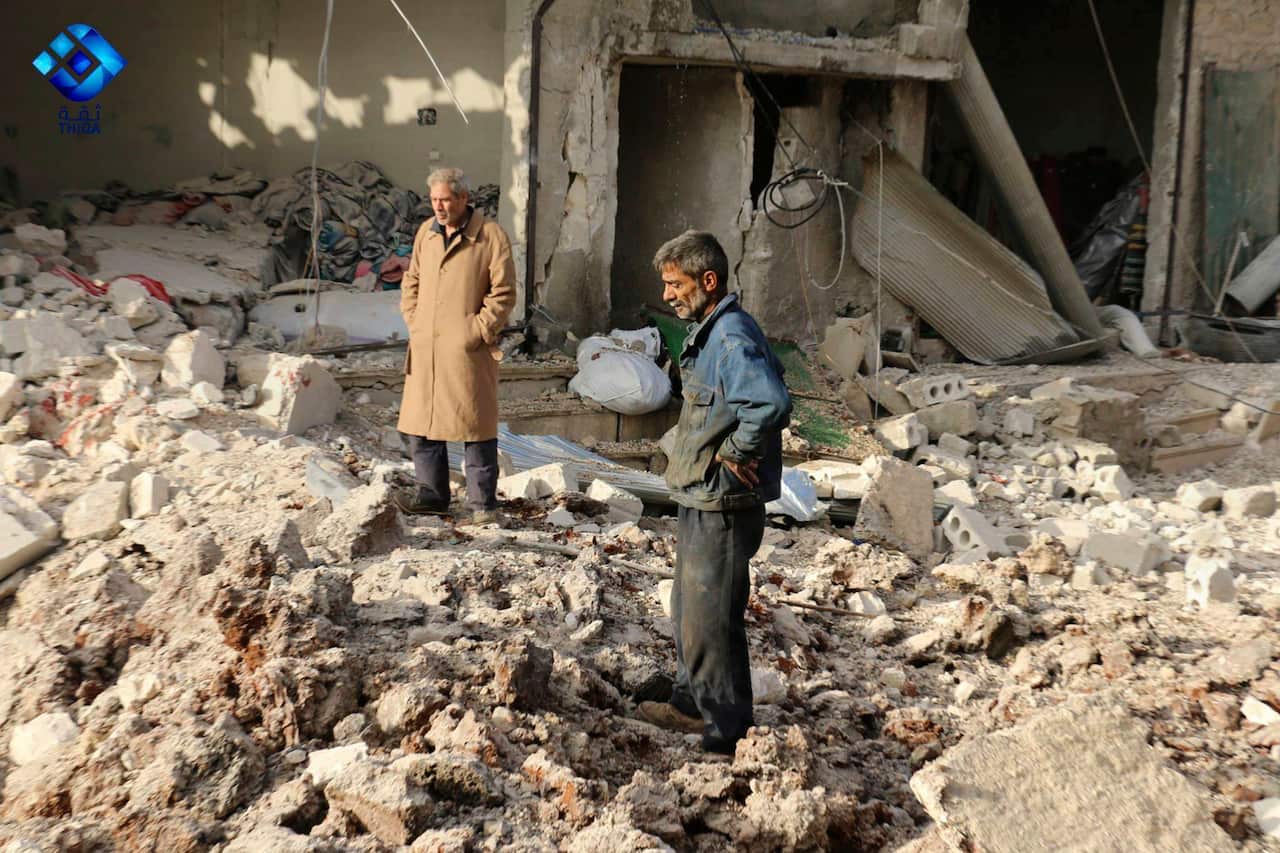 Airstrike on a market in a town in north Syria