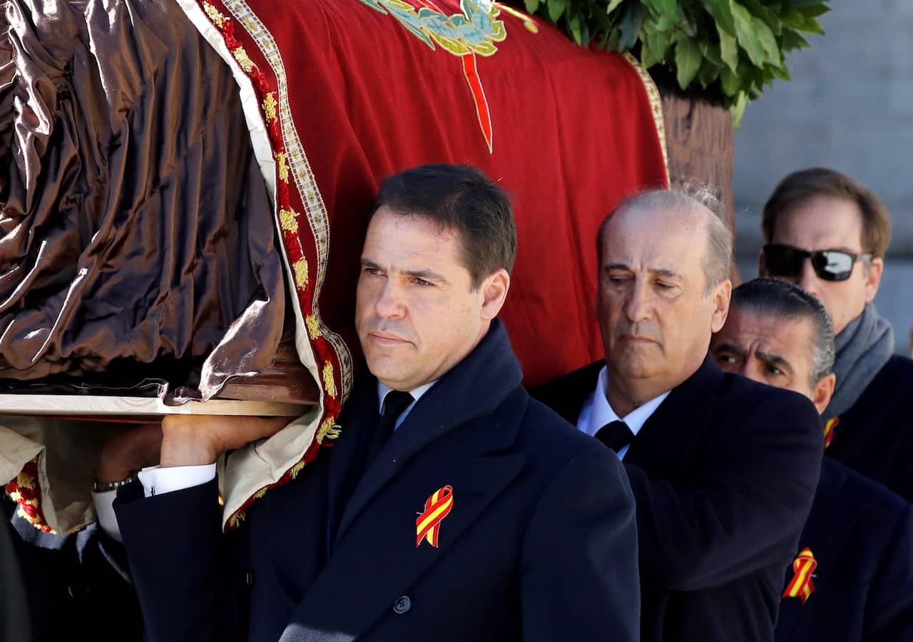 Franco's coffin will be laid to rest in a more modest grave site.