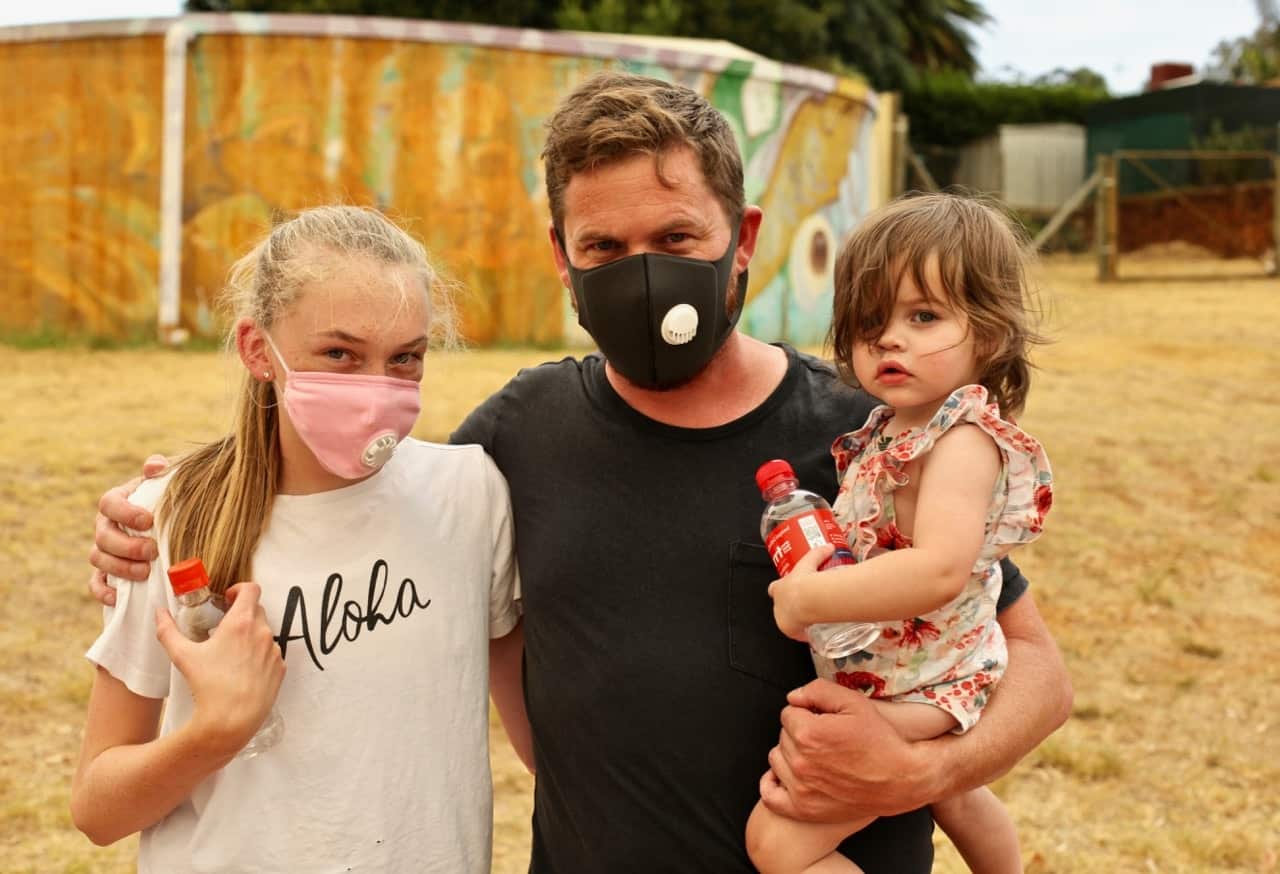 Will Lister and his daughters evacuated from the Vines early on Tuesday morning.