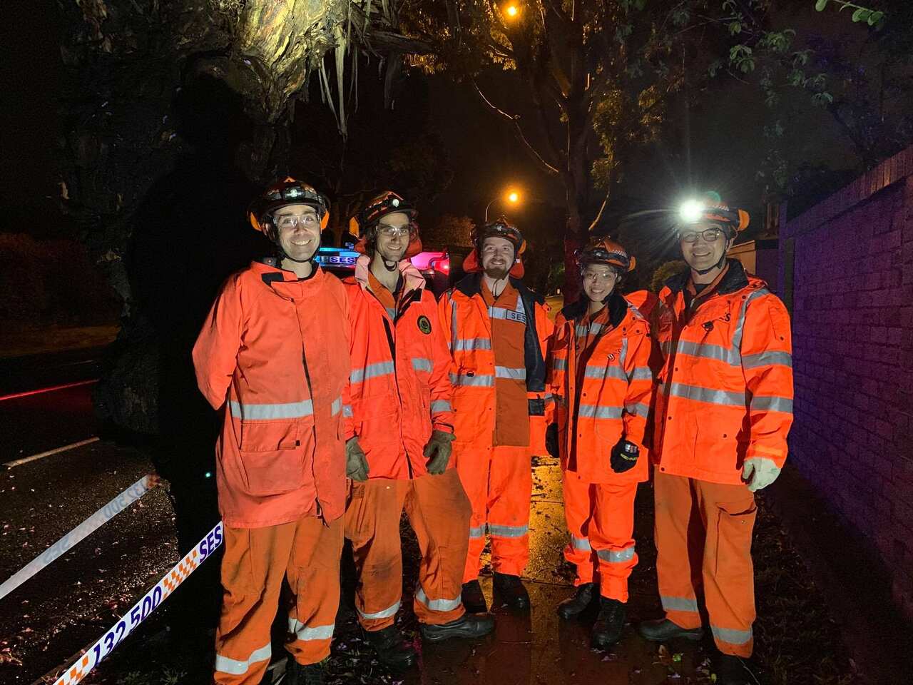 Jason Li responding to a tree job resulting from a storm in Centennial Avenue, Lane Cove, part of the area of responsibility for Willoughby-Lane Cove Unit.