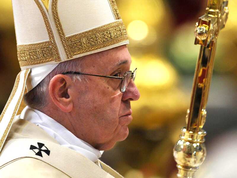 Pope Francis during the Epiphany Mass in St. Peter's Basilica