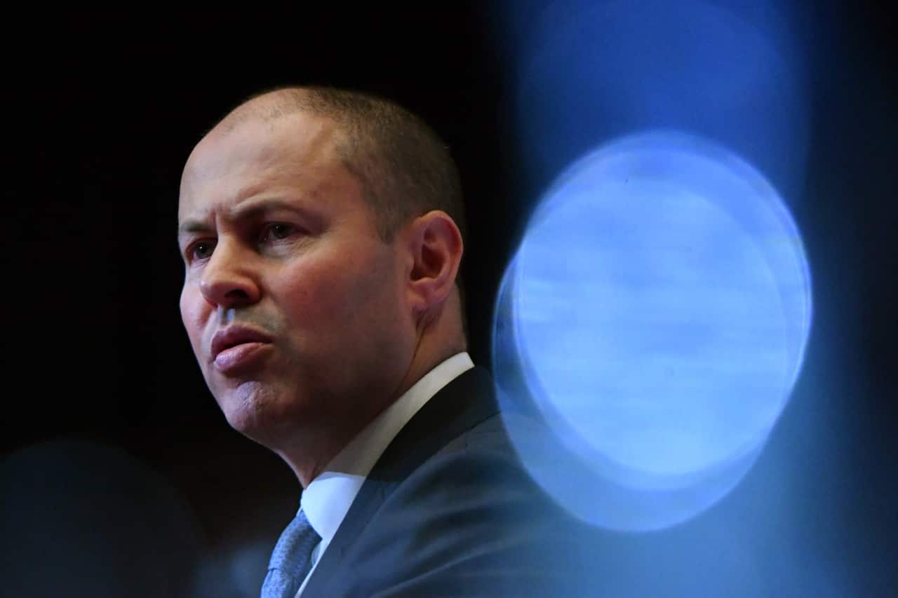 Treasurer Josh Frydenberg speaks at an Australian Chamber of Commerce and Industry event at Parliament House in Canberra, Wednesday, February 24, 2021. (AAP Image/Mick Tsikas) NO ARCHIVING
