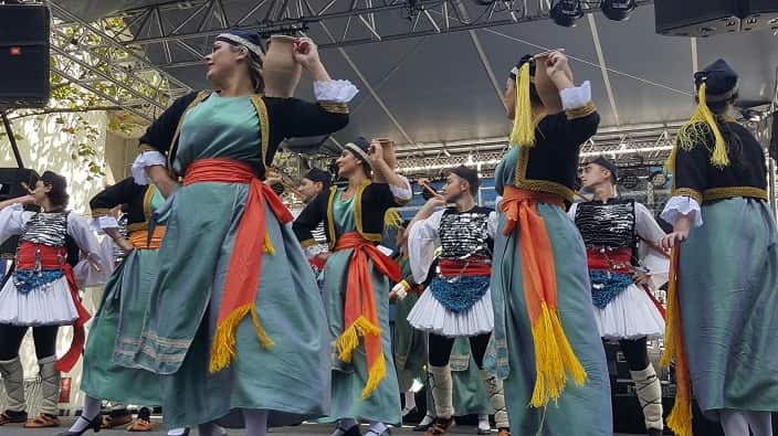 Greek dancers at the 30th Lonsdale Street Festival 