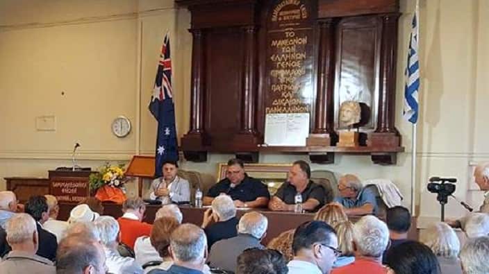 Στιγμιότυπο από την παν-ομογενειακή συνεδρίαση της Παμμακεδονικής