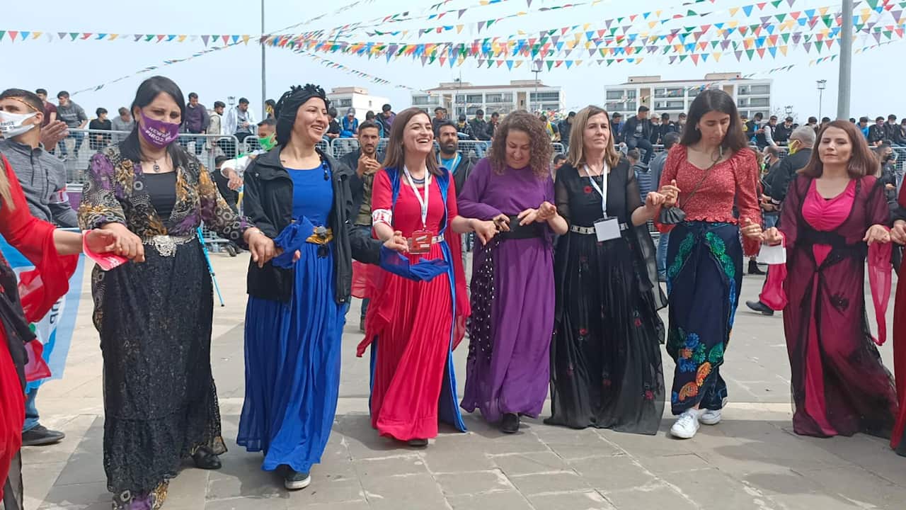 Women dancing at Newroz celebrations, Diyarbakir