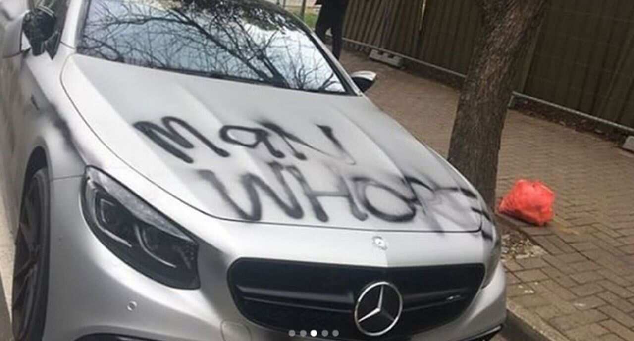 A man’s $400,000 Mercedes has been spray painted by a scorned lover in the Adelaide suburb of Kent Town. 