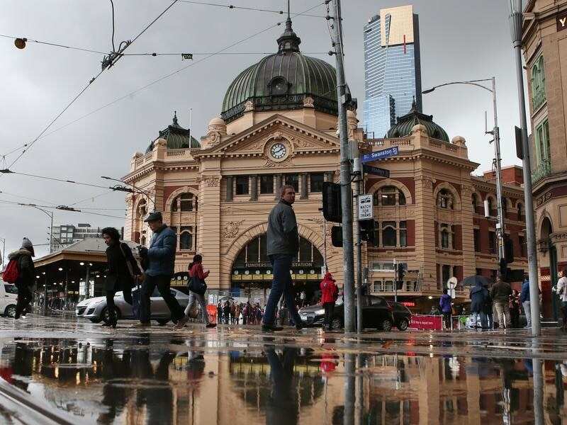 Pedestrians outside Flinders Street Station (file image)