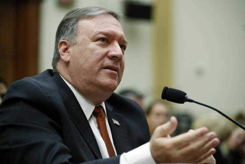 Secretary of State Mike Pompeo testifies before the House Foreign Affairs Committee hearing on Capitol Hill in Washington, Wednesday, May 23, 2018.