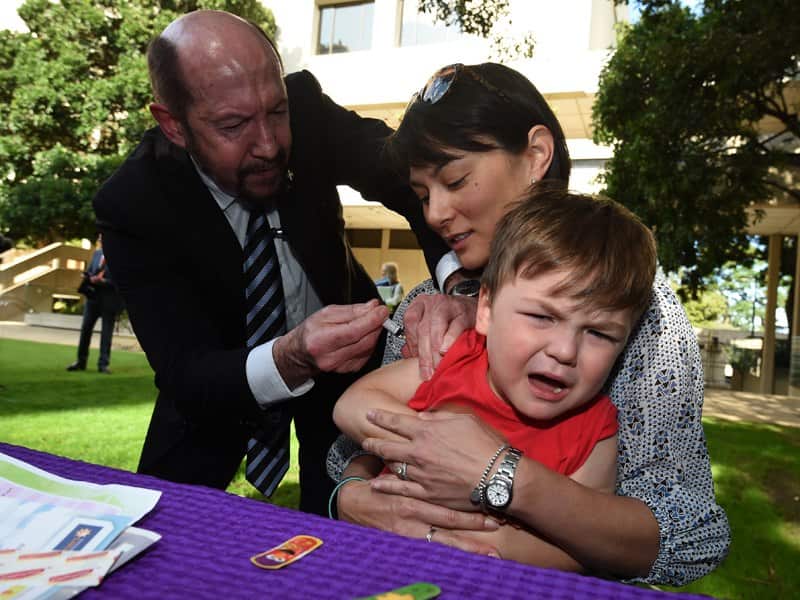 Child getting vaccinated