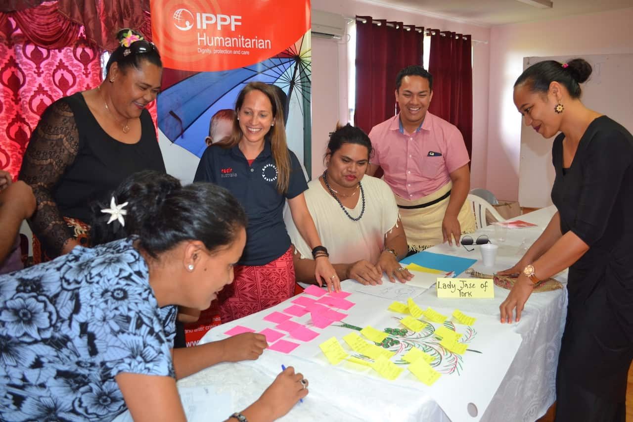 Petra Letter at a training session in Tonga. (Supplied)