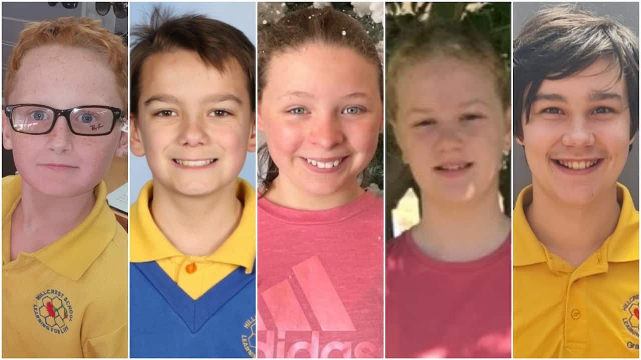 Peter Dodt, Jye Sheehan, Jalailah Jayne-Marie Jones, Addison Stewart and Zane Mellor