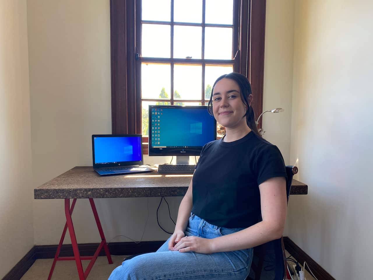 Ally Honan in her home office.