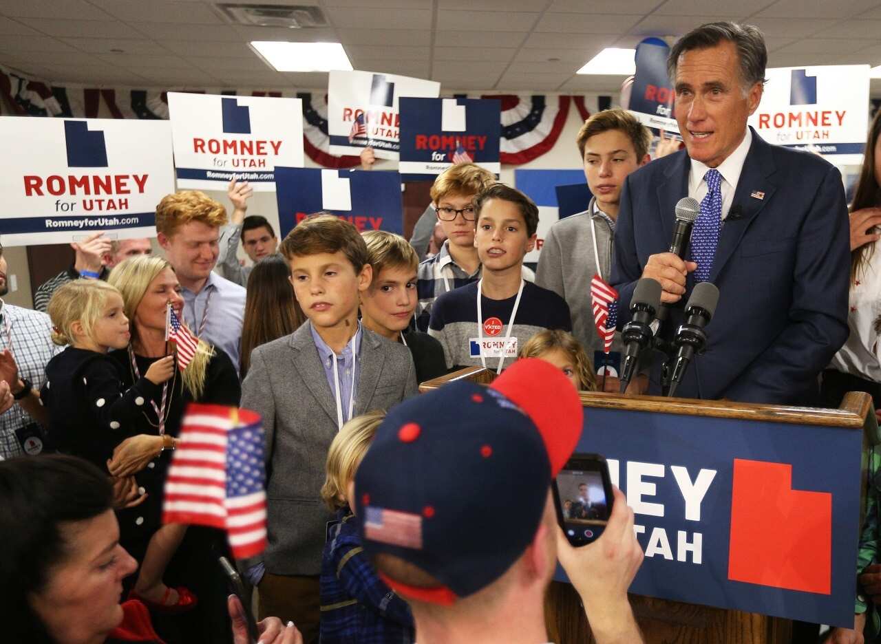 Mitt Romney after winning the Utah Senate seat.