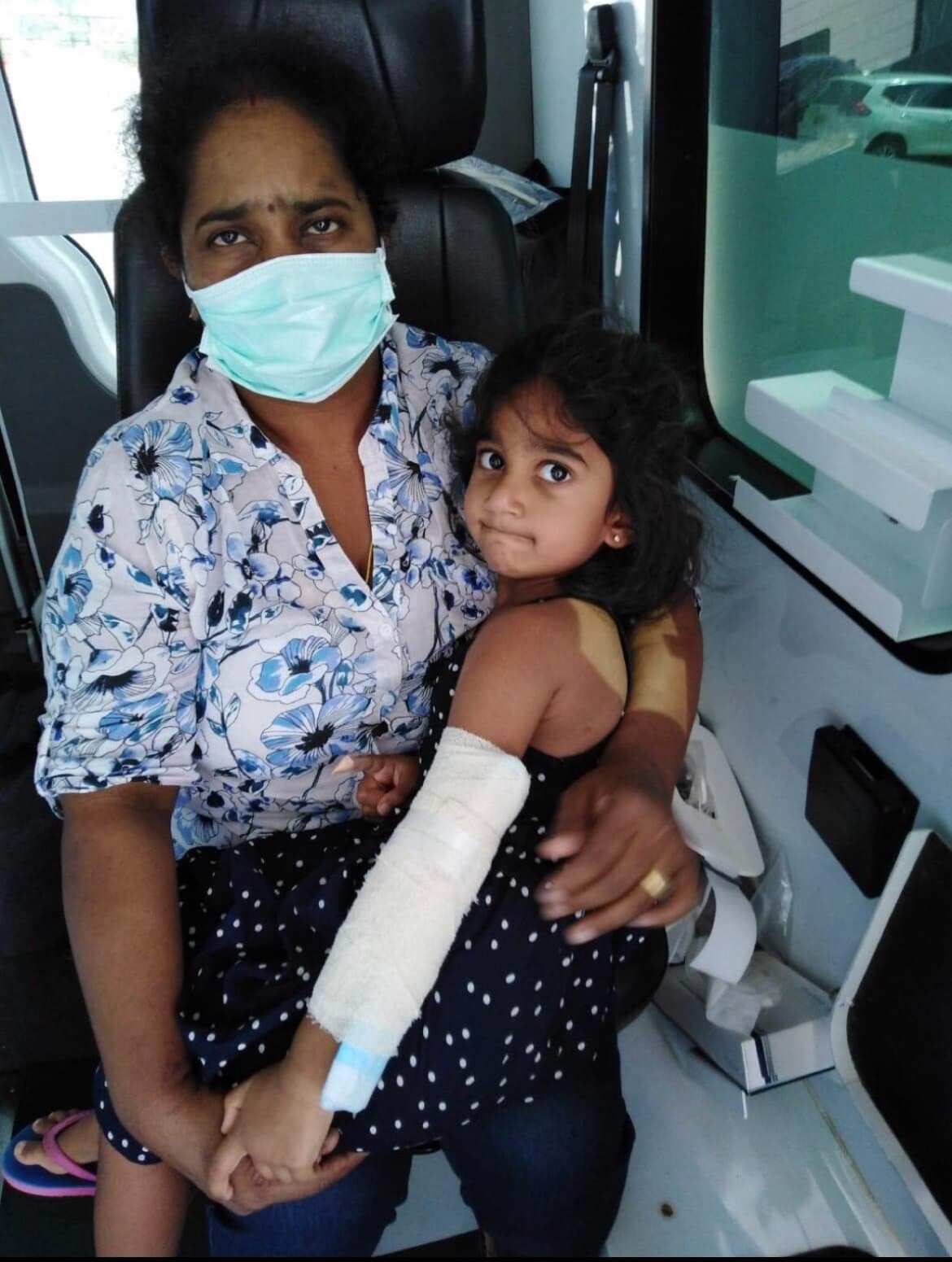 Tharnicaa, three, has been transferred to Perth for medical treatment. 
