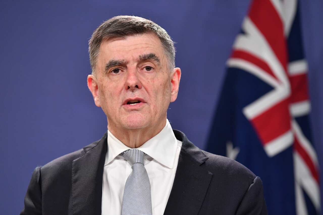 Chief Medical Officer Professor Brendan Murphy speaks to the media on Tuesday.