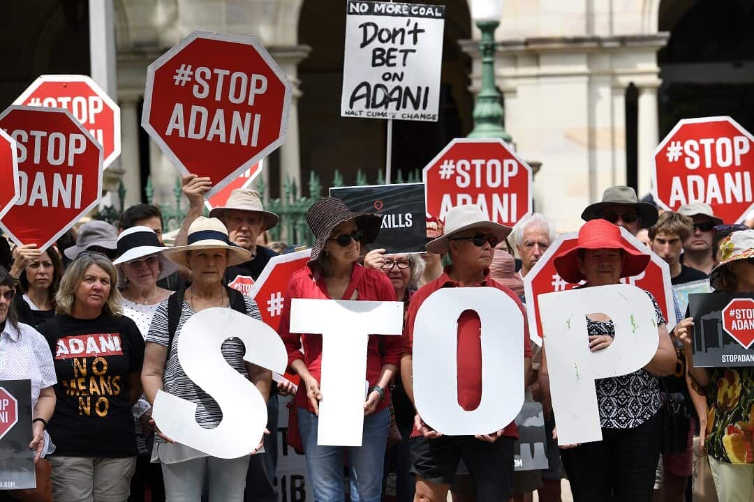 Protest agains Adani Carmichael coal mine in north Queensland.