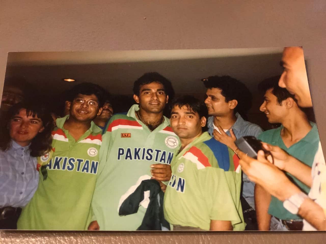 Arif Zubairi (Left in glasses) watched the final of 1992 world cup between Pakistan and England at MCG, Australia.