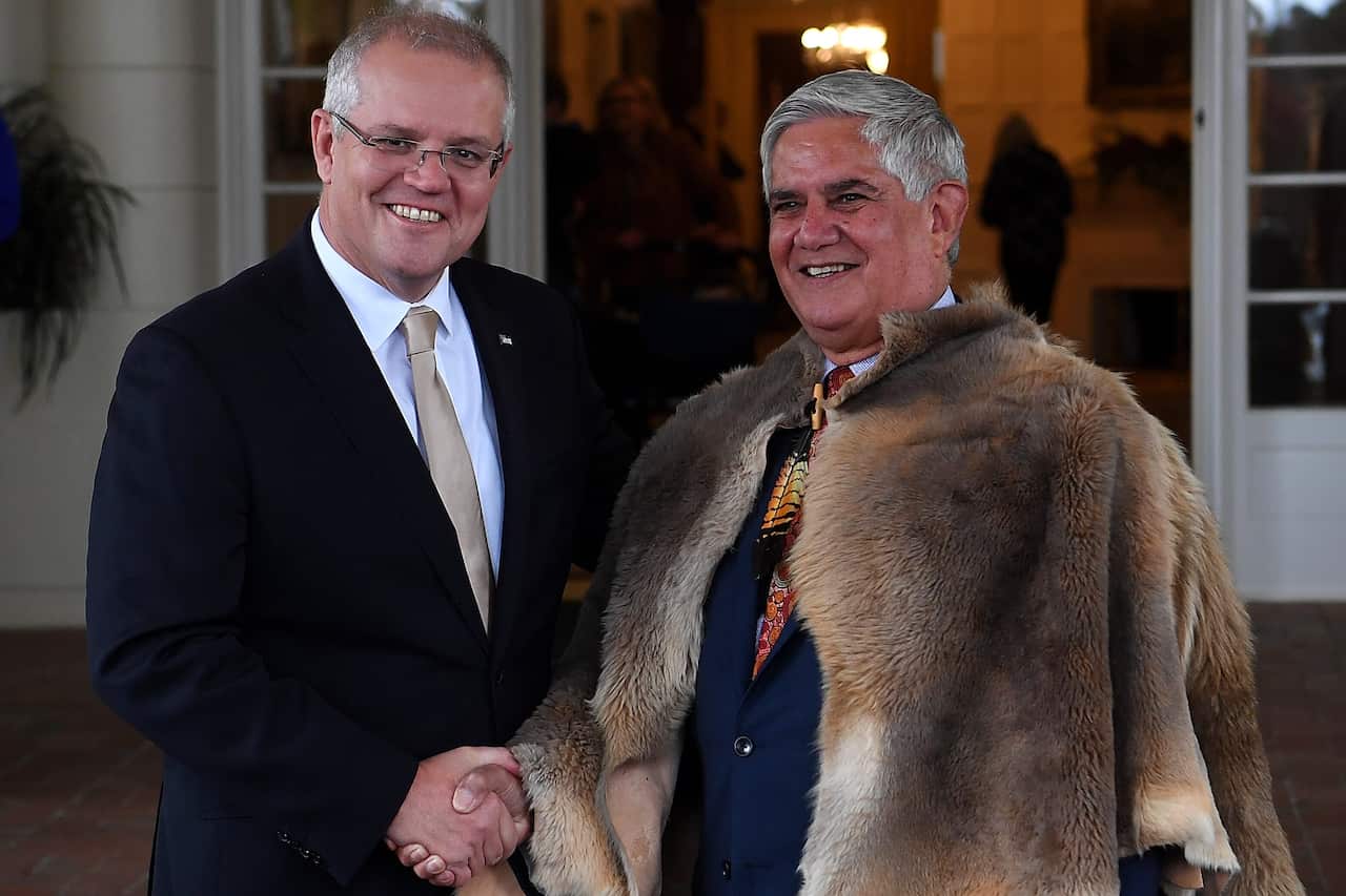 Member for Hasluck and Minister for Indigenous Australians Ken Wyatt and Australian Prime Minister Scott Morrison