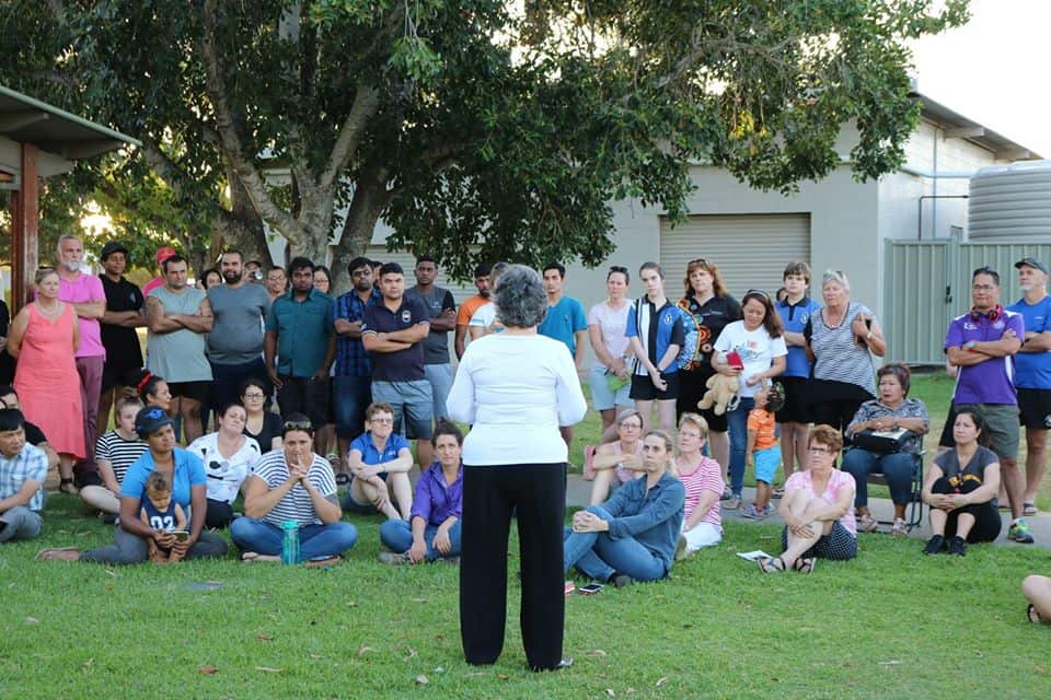 The first community vigil held Biloela's Lions Park on 14 March, 2018.