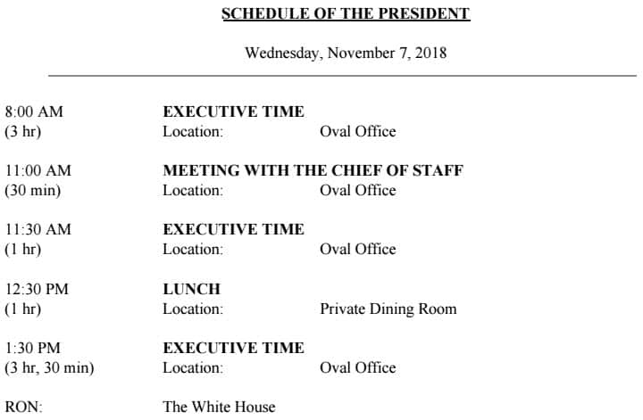 Donald Trump spent more than half of his working hours in 'executive time', according to leaked documents