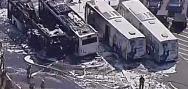 Buses destroyed in fire at Sydney airport