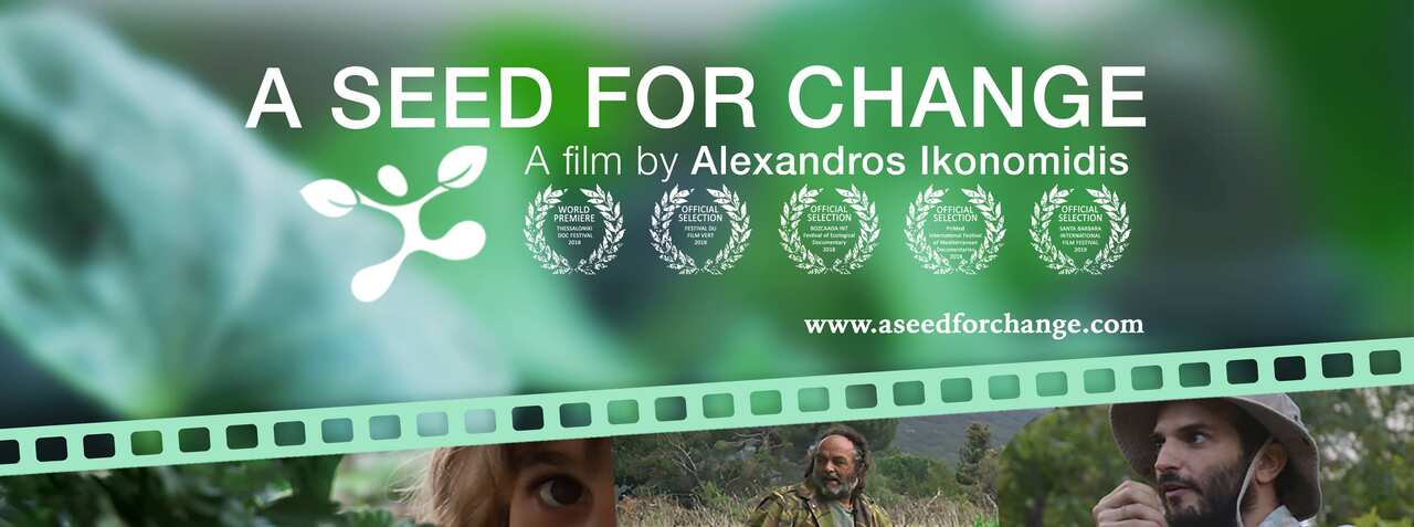 Brochure of Alex Ikonomidis' film: 'A Seed for Change'.