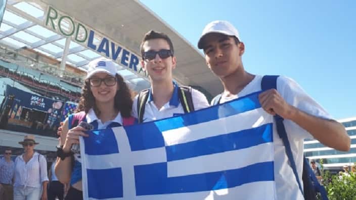 Young Greek Australians outside of the Rod Laver Arena