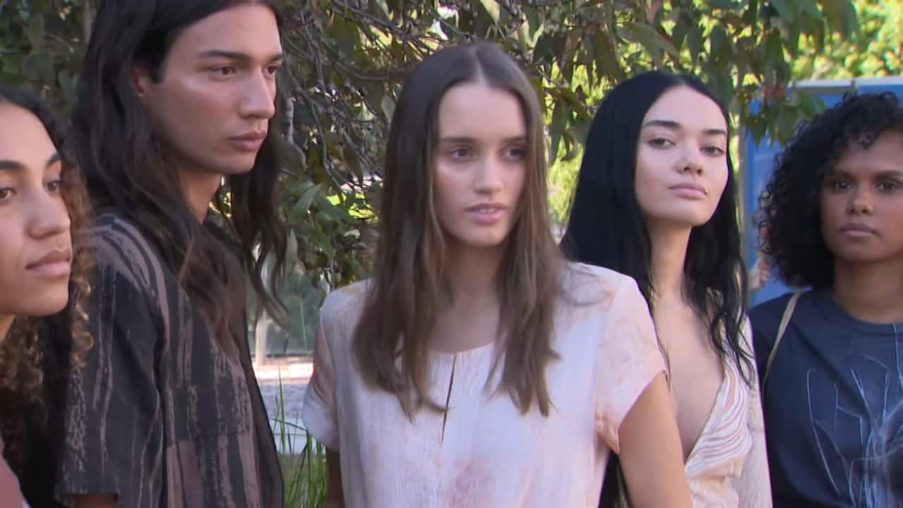 Thirteen Aboriginal and Torres Strait Islander people from across Australia taking part in the inaugural Mob in Fashion initiative.