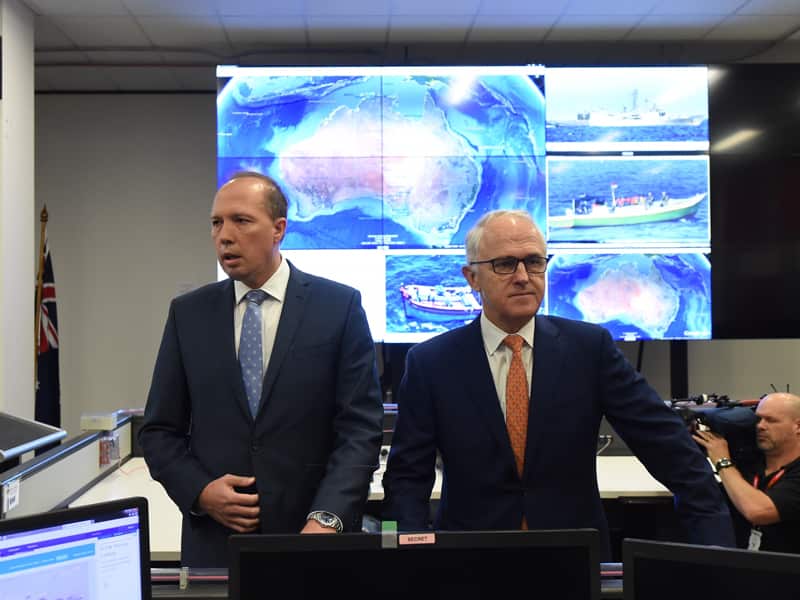 Malcolm Turnbull with Immigration Minister Peter Dutton