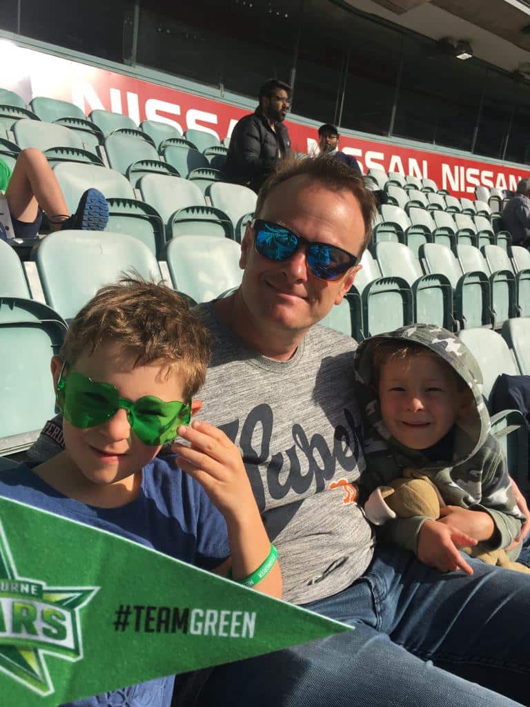 The Reed family enjoying the cricket.