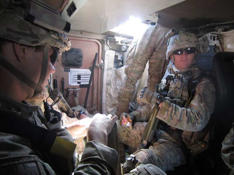 Inside the Bushmaster Protected Mobility Vehicle.