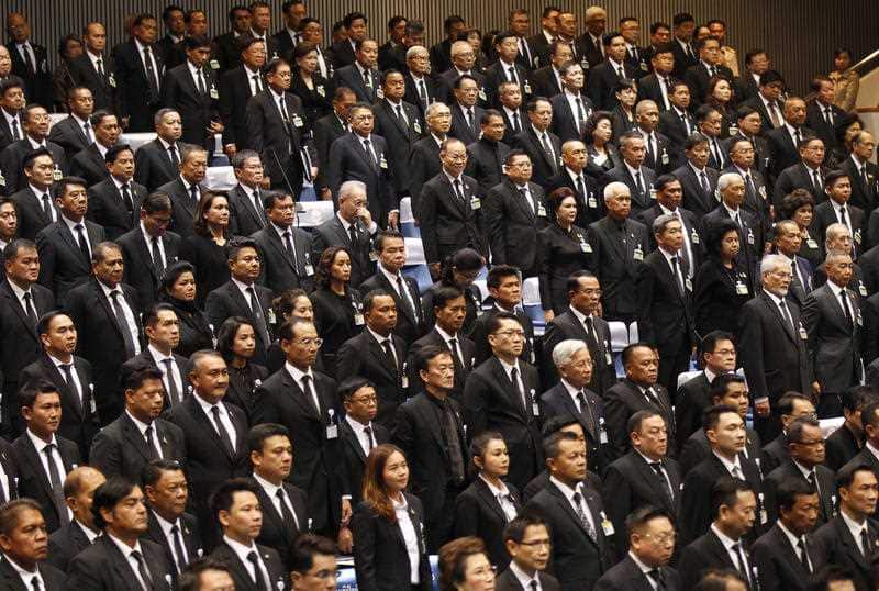 Parliamentary members and senators attend the parliament to vote for Thailand's new prime minister