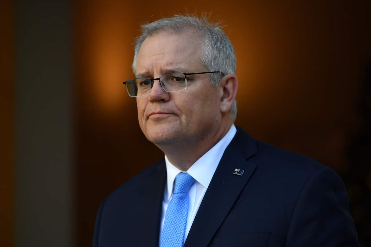 Prime Minister Scott Morrison at a press conference at Parliament House in Canberra, Friday, 11 December 11.