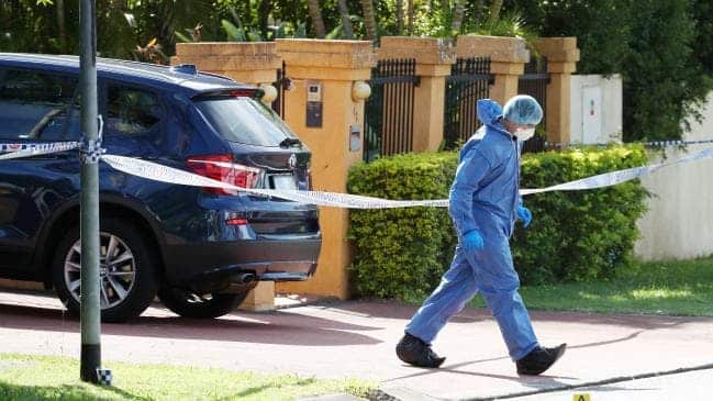 Forensic police at the scene of the fatal shooting at Delfin Drive, MacGregor. 