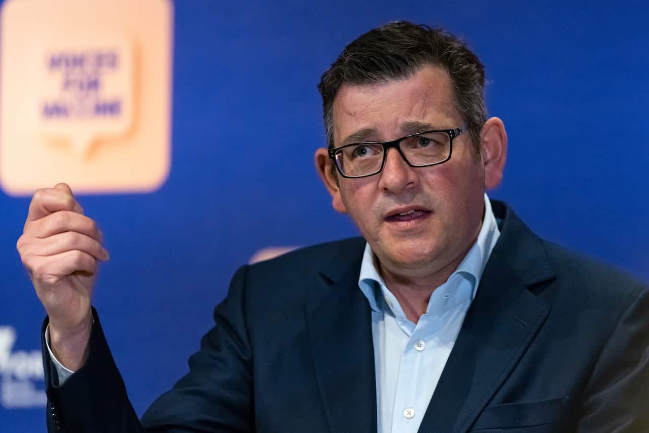 Victorian Premier Daniel Andrews speaks during a press conference in Melbourne