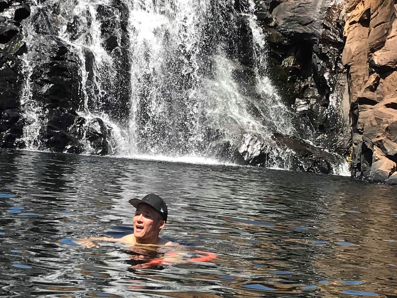 Image of Add at a waterfall in the Northern Territory