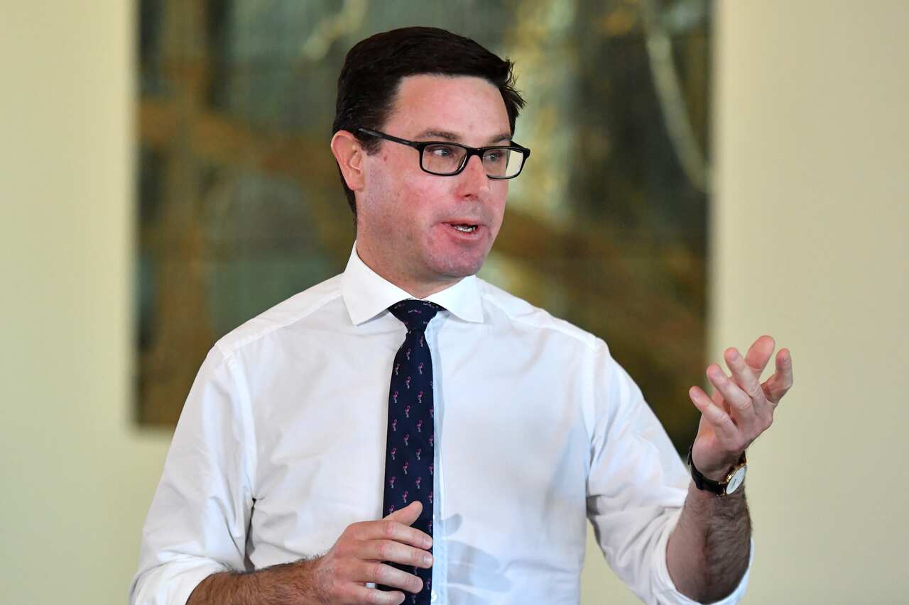 Minister for Agriculture David Littleproud at a press conference at Parliament House.