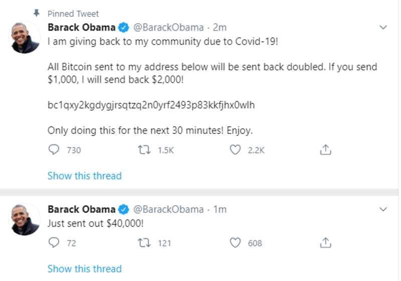 Screen grab taken from the Twitter account of former US president Barack Obama