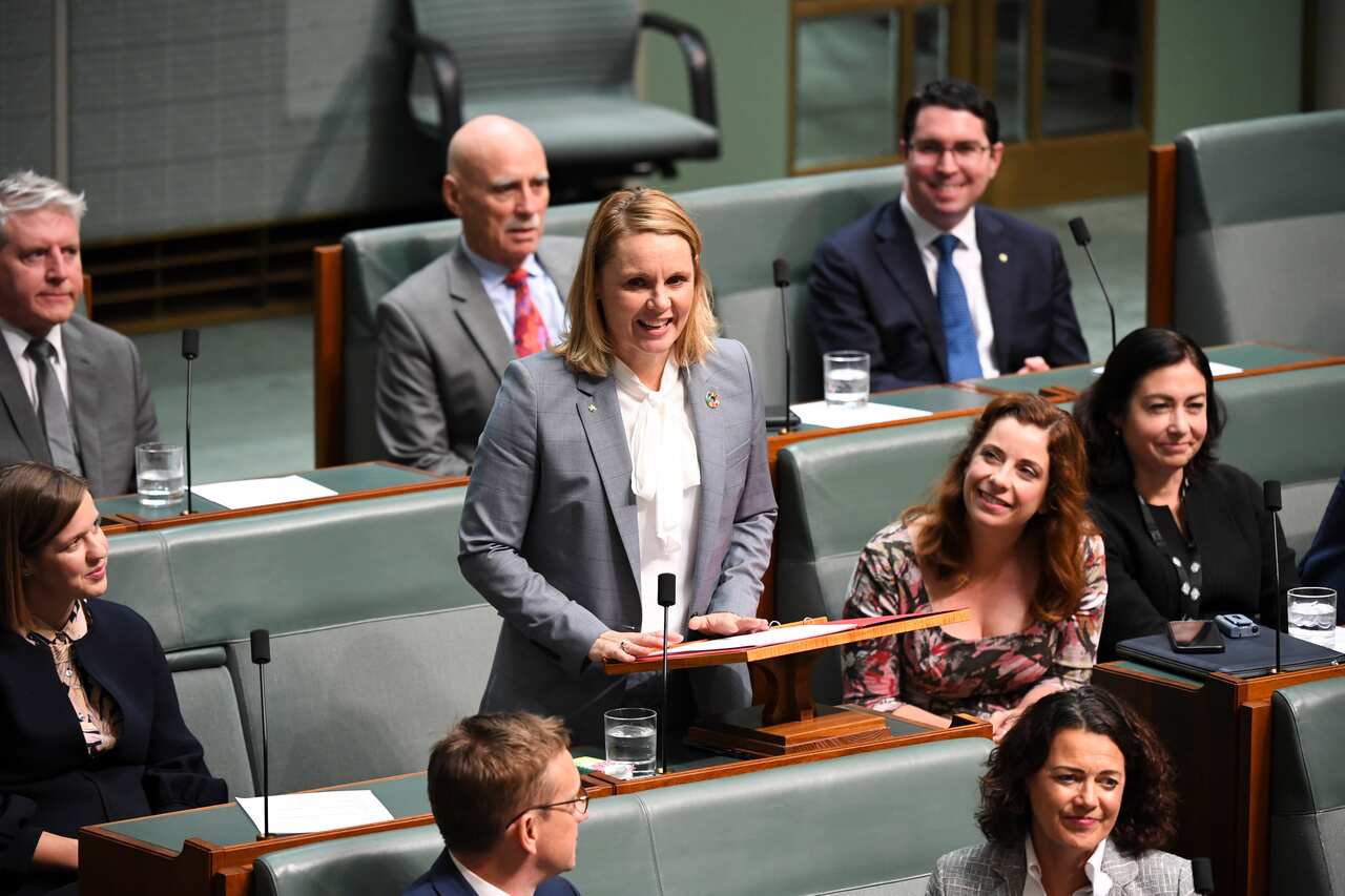 The Member for Dunkley Peta Murphy delivers her maiden speech in the House of Representatives at Parliament House in Canberra, Wednesday, July 24, 2019. (AAP Image/Lukas Coch) NO ARCHIVING