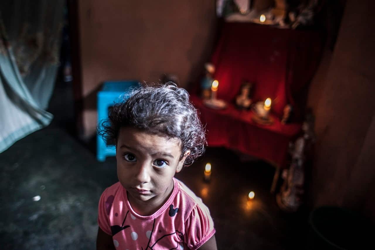 A young girl in Caracas.