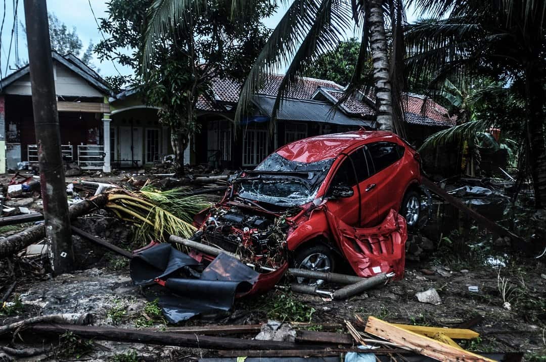 The tsunami hit Banten on the Indonesian coast with no warning. 