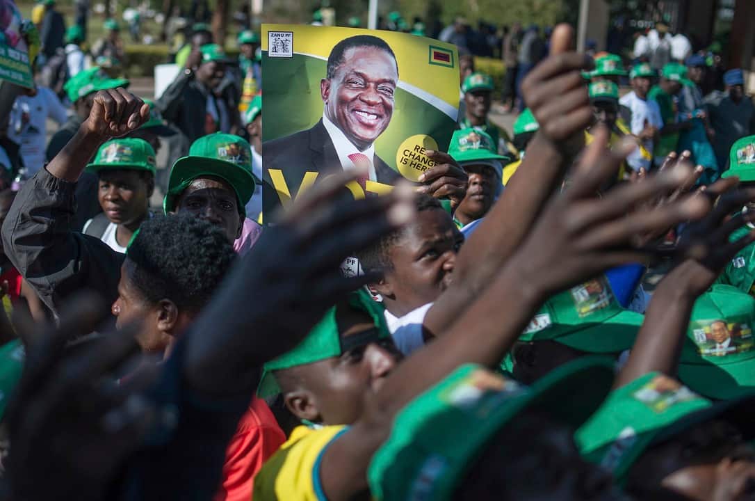 Zimbabwean President Emmerson Mnangagwa has taken a lead in the polls.