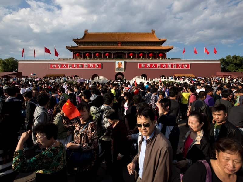 Thousands of Chinese have flocked to Tiananmen Square in Beijing to mark China's national day.Thousands of Chinese have flocked to Tiananmen Square in Beijing to mark China's national day. (AAP)