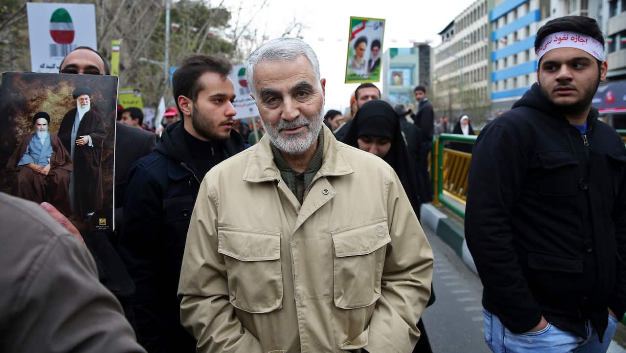 Qassem Soleimani attends an annual rally commemorating the anniversary of the 1979 Islamic revolution, in Tehran, Iran on 11 February 2016.