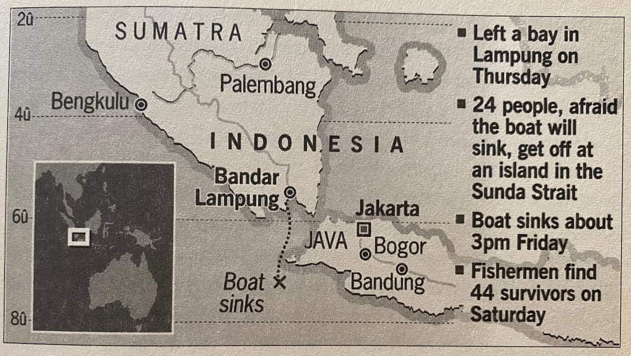 A map showing the location of the incident