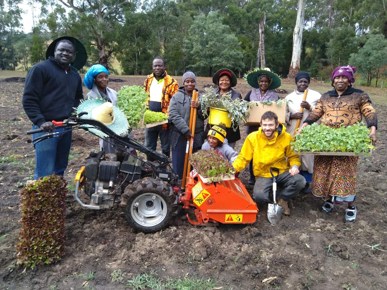 All the African team at the Longwarry farm
